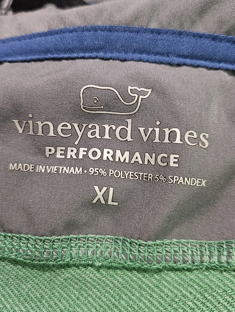 Vineyard Vines Mens Performance Pullover Shirt XL Green 1/4 Zip Preppy Casual